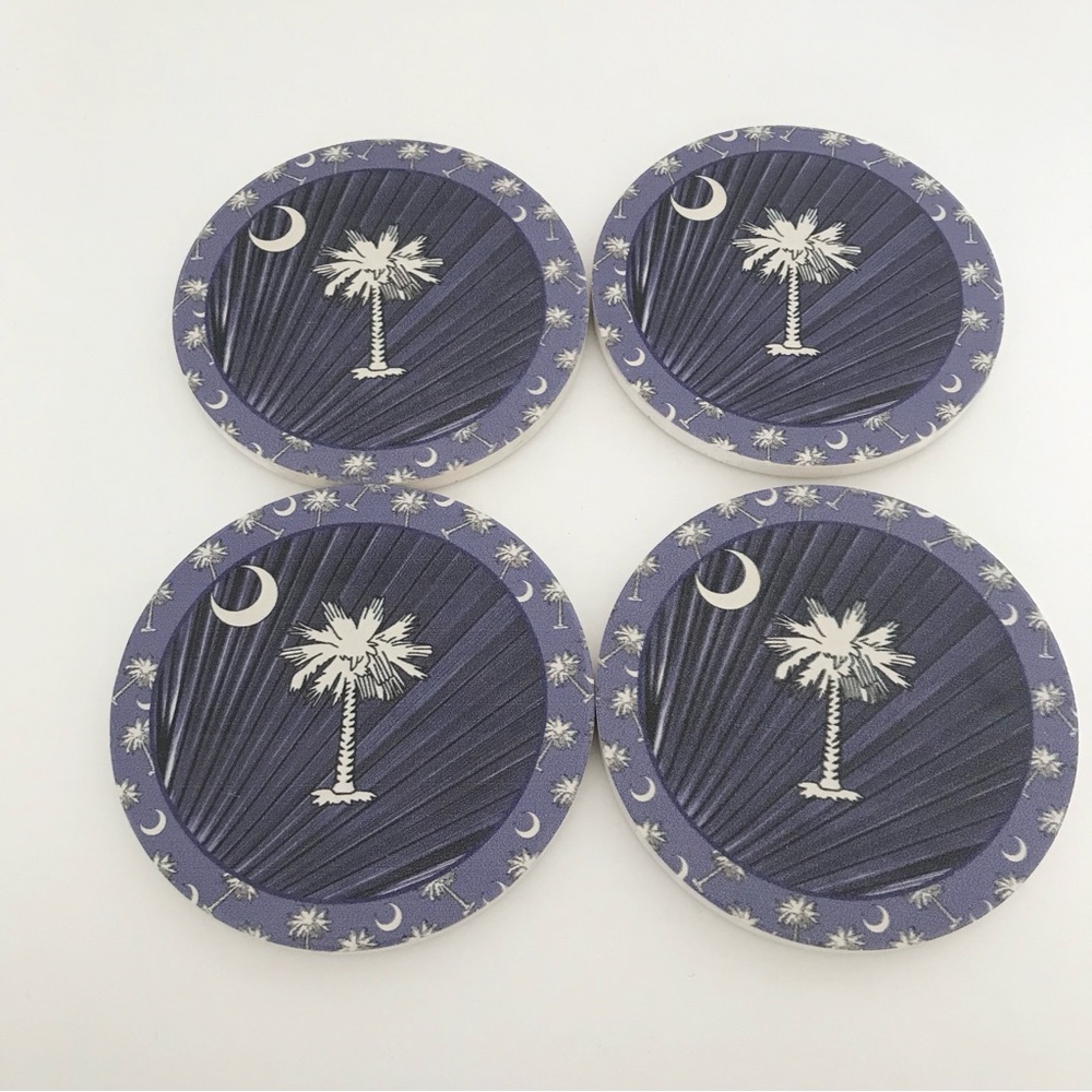 Thirstystone Navy Blue Palmetto Coaster NWT